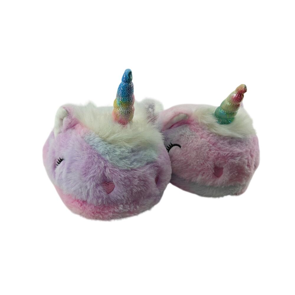Wonder Nation Little & Big Girl's Unicorn Scuff Slippers Size 4-5